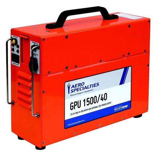 [RX1-11-18609] Powervamp GPU1500/40 Twin Base With 6.5Foot 28V Aircraft Connector Output Us Plug And Yoke