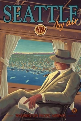 [RX1-13-17779] Postcard Seattle By Air