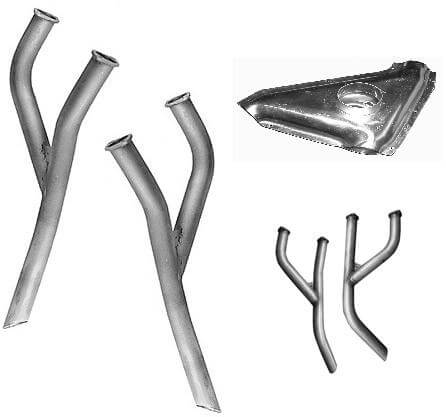 [RX1-05-05236] AERONCA EXHAUST STACKS ALUMINIZED MILD-STEEL PAIR