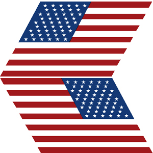 [RX1-09-43004] American Flag Decal Slanted 4 Height