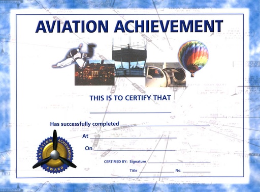 [RX1-13-02330] ASA AVIATION ACHIEVE CERT 10PK