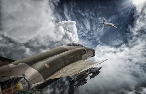 [RX1-13-13461] Jose Ocana Art F4Vs Mig Print 21X14