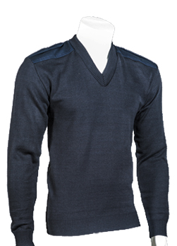 [RX1-13-16438-XS] V-Neck Pullover Sweater Dark Navy XS Wool Blend