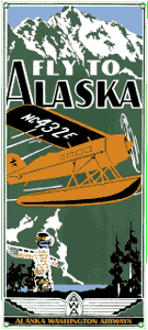 [RX1-14-03227] FLY ALASKA EMBOSSED TIN SIGN
