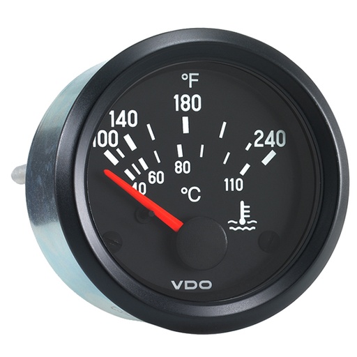 [RX1-10-06640] VDO Water Temperature Gauge 240F 12V For Us Sender - Bulk