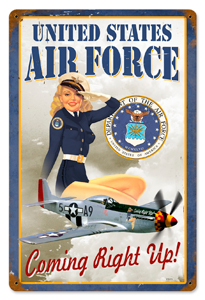 [RX1-13-08244] Us Airforce Girl Metal Sign 12X18