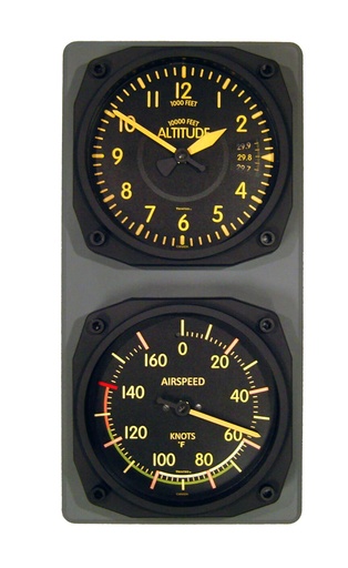 [RX1-13-10182] Vintage Airspeed Therm Altimeter Clock