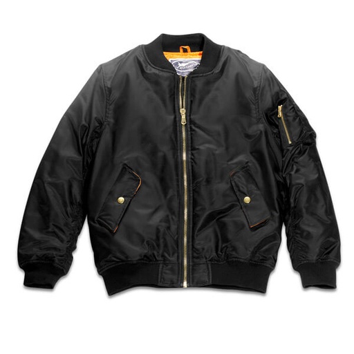 [RX1-13-21953] MA-1 Black Flight Jacket No Patches Small