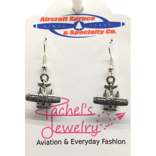 [RX1-14-03314] FLOAT PLANE EARRINGS - SILVER