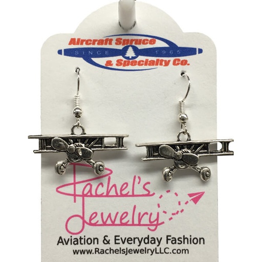 [RX1-14-03320] 3D BIPLANE EARRINGS