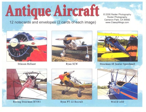 [RX1-17-00003] Antique Aircraft Note Cards (Box Of 12)