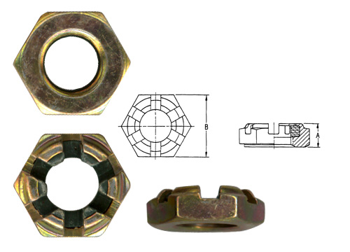 [RX1-04-01368] MS17826-4 Castellated Nylon Inserted Hex Nut