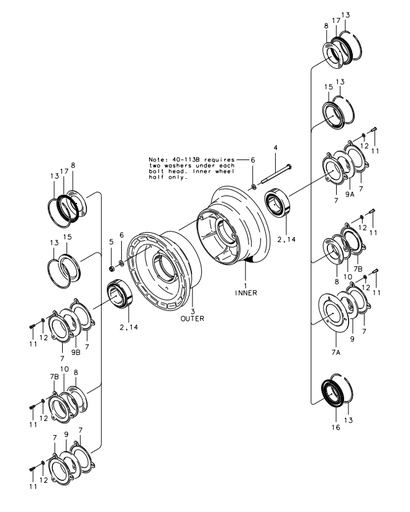 [RX1-05-13057] Cleveland Wheel Assembly 40-76B