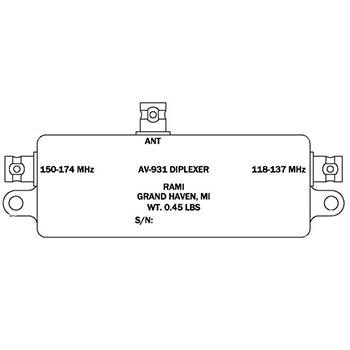 [RX1-11-14052] RAMI AV-931 Antenna Diplexer 118-137 150-174 Mhz