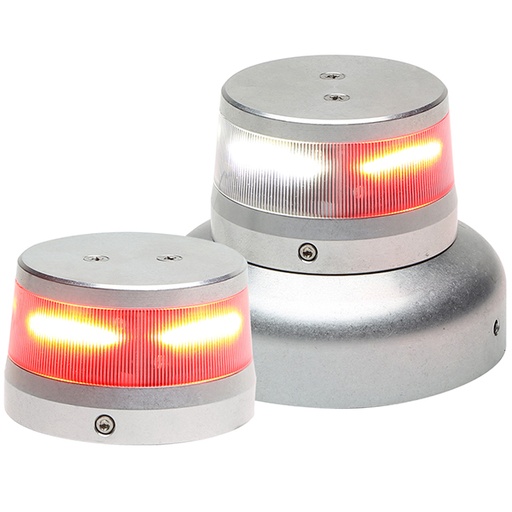 [RX1-11-16648] Whelen OR36S2Wl Red/White Splid LED Beacon 28 VDC 3.75Upper