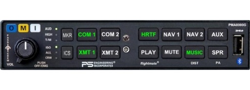 [RX1-11-18882] PS Engineering 8000G Audio Panel 6 Place Without Marker Beacon