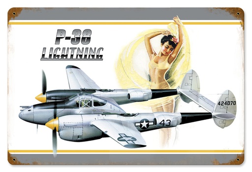 [RX1-13-08546] P-38 Bikini Metal Sign 18X12