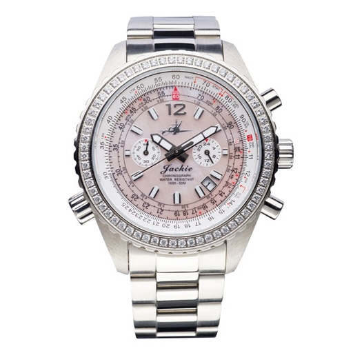 [RX1-13-11394] Abingdon Women Jackie Sunset Pink Chrono E6B Pilot Bracelet Watch