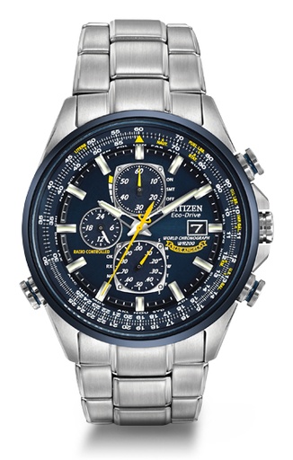 [RX1-13-16325] Citizen Blue Angels World Chronograph At Stainless Steel