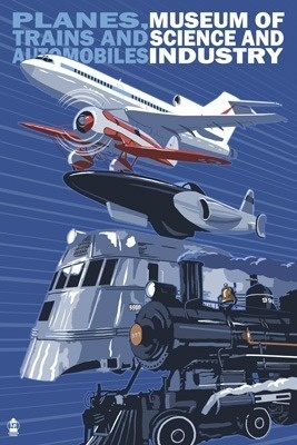 [RX1-13-17769] Postcard Museum Of Science And Industry Vehicles