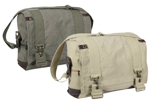 [RX1-14-02090] Vintage B-15 Pilot Messenger Bag - Olive Drab
