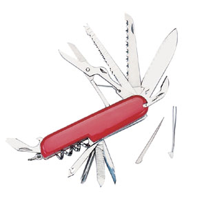 [RX1-14-02136] Red Swiss Army Type 11 Function Pocket Knife