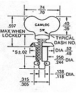 [RX1-2600-3W] 2600-3W Camloc Cadmium Wing Stud