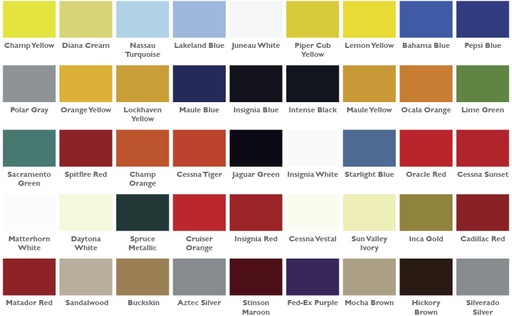 [RX1-09-05340] Superflite Color Chart