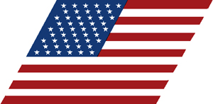 [RX1-09-43008-1] American Flag Decal Slanted 8 Left