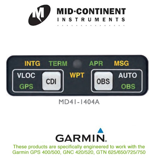[RX1-10-02672] Mid-Continent Instruments and Avionics Annunciation Control Unit Vertical 28V MD41-1418A
