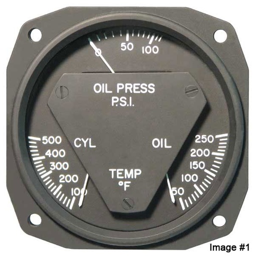 [RX1-10-03439] RC ALLEN 18-1002-1 OIL PRESS / TEMP / CHT 14V