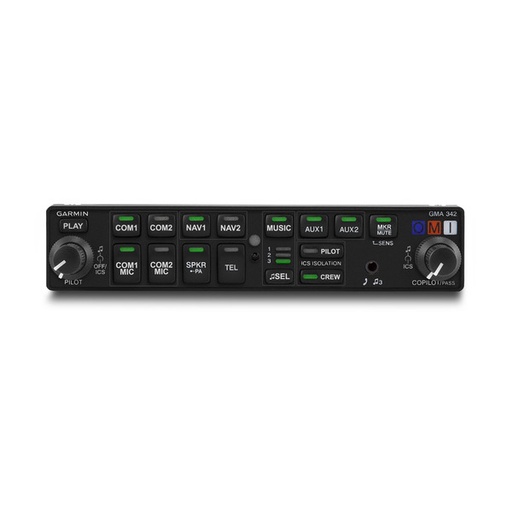 [RX1-11-14973] Garmin GMA 342 Audio Panel 6 Place TSO