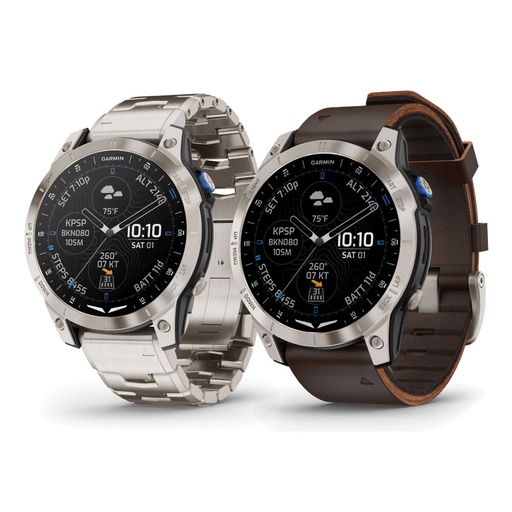 [RX1-11-19157] Garmin D2 Smart Watch Mach 1 Black Brushed Titanium With Titanium Band