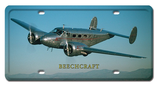 [RX1-13-08221] Beechcraft Metal License Plate 12X6
