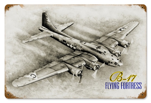[RX1-13-08480] Flying Fortress Metal Sign 18X12
