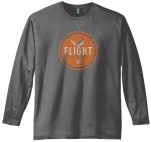 [RX1-13-19631] Flight Outfitters Retro Logo Long Sleeve T Grey Large