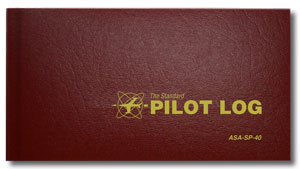 [RX1-13-32360] ASA Standard Pilot Log Hrdcvr Brgndy