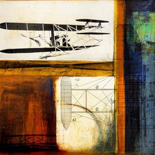 [RX1-13-13258] Martin Young Art The Wright Flyer Print 30X30