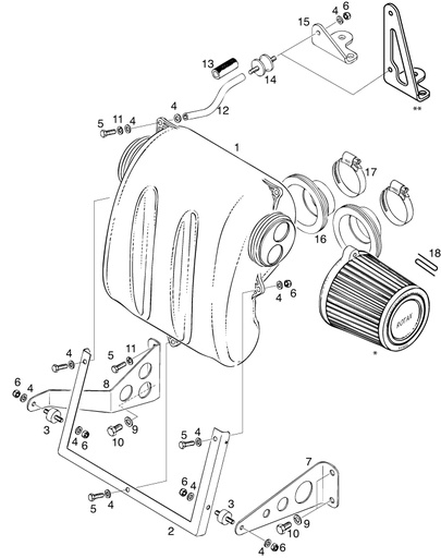 [RX1-15-03468] ROTAX 953-166 INTAKE SILENCER BRACKET MS