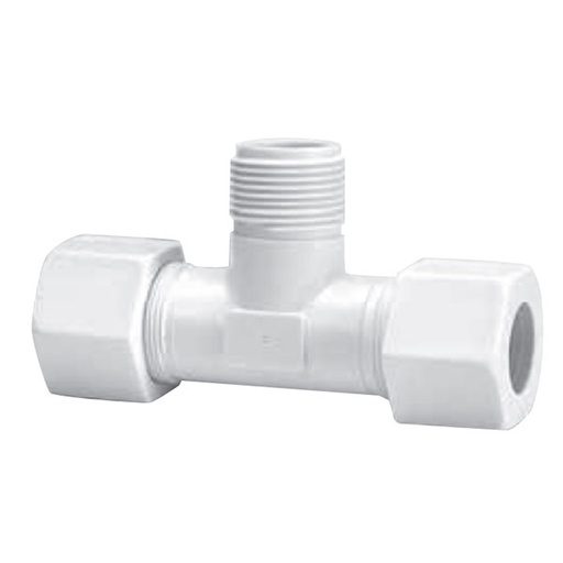 [RX1-12-05479] 1/4 Tube 1/8 Male NPT Nylon Branch Tee Gripper Nut