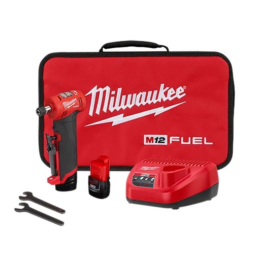 [RX1-12-05858] Milwaukee M12 Fuel 1/4 Right Angle Die Grinder 2 Battery Kit