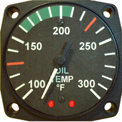 [RX1-10-00173] UMA 2-1/4 Opti Alert Oil Temperature Gauge 100F - 300F Non-TSO