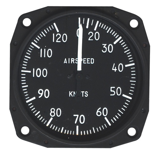 [RX1-10-05386] Skysports Non-TSO 3-1/8 Airspeed Indicator 0-120 Knt Dense Scale