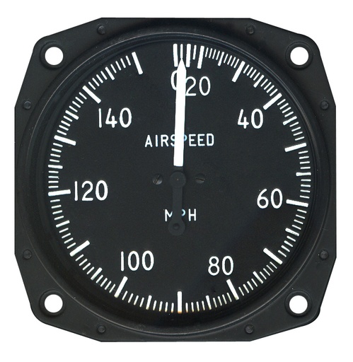 [RX1-10-05405] Skysports Non-TSO 3-1/8 Airspeed Indicator 20-150 MPH Dense Scale