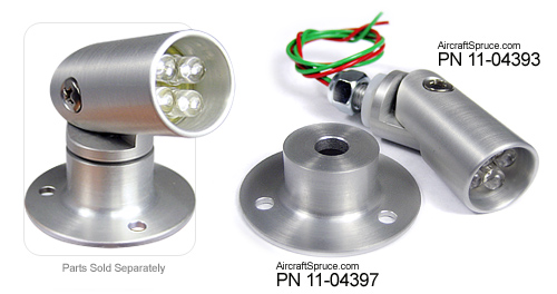 [RX1-11-04394] LED Cockpit Light 4 Red 28V Silver