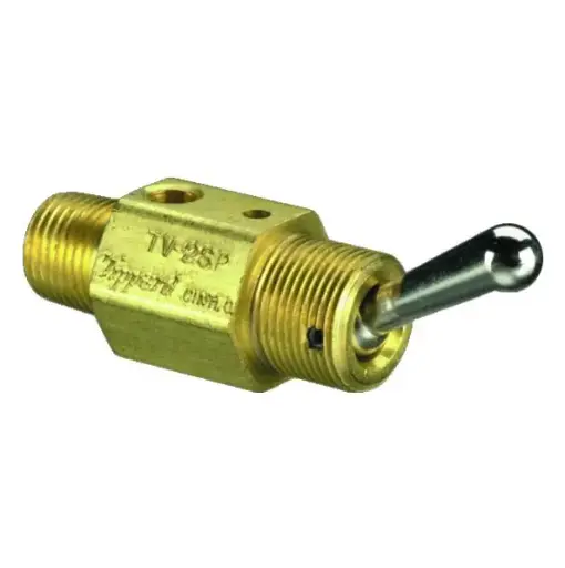 [RX1-11-12168] 2 Way Toggle Valve 1/8 NPT Male Inlet Np Steel Toggle
