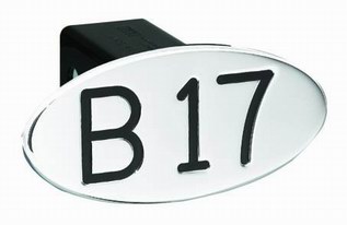 [RX1-13-03533] B17 Black Oval 2 Hitch Cover