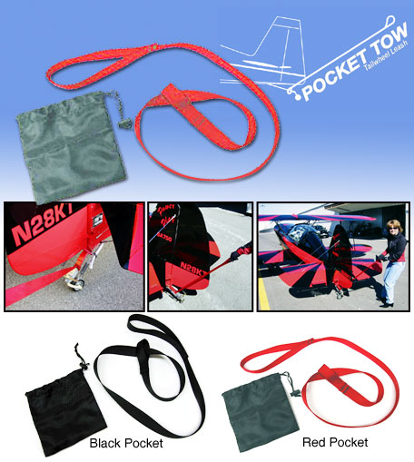 [RX1-13-04682] Pocket Tow Tailwheel Leash Red