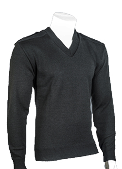 [RX1-13-16437-L] V-Neck Pullover Sweater Black Lg Wool Blend