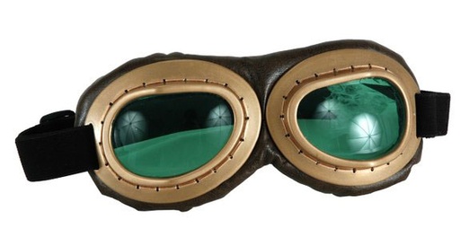 [RX1-13-16782] Aviator Goggles Gld-Brw/Grn